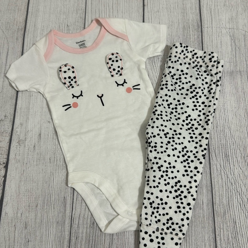 Gerber Baby Girls 2pc Bunny Face Pant Set